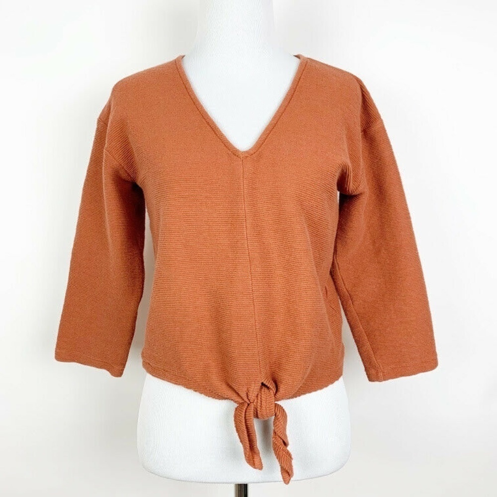 Madewell Texture & Thread Tie Front Crop Top - Picture 2 of 8